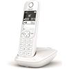 Gigaset AS690 Telefono Portatile Cordless con Vivavoce Alta Qualità, Tastiera Illuminata ed Ampio Display, Black List, Lista Chiamate Fatte, Ricevute e Perse, Bianco [Versione Italiana]