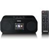 Lenco DIR-121 Radio Internet stereo con DAB+, FM e Bluetooth 5.3, display TFT LCD a colori da 2,4, 2 x 3 W RMS, Wi-Fi, telecomando, sveglia, timer sleep