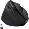 Bluestork - Mouse Verticale Wireless Ergonomico 4800 DPI RGB Sinis | Wireless 2.4GHz & Bluetooth, Ricaricabile, 800-4800 DPI, 6 Pulsanti LED RGB, Formato Verticale, Mancini