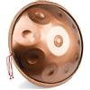 Generic Handpan Steel Drum 432Hz, Golden Handpan Drum Percussion, 9/10/12/14 note, 22 pollici, Gold Performer in D Minor con custodia Soft Handpan, supporto durevole