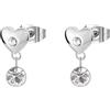 Brosway Orecchini Donna Pendenti in Acciaio | Orecchini Pendenti con Cristalli e Simbolo Cuore | Collezione CHAKRA - BHKE176