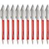 Paper Mate FlexGrip Elite - Penne a sfera retrattili, inchiostro rosso, confezione da 10, punta grande larga 1,4 mm, tratto medio da 0,8 mm