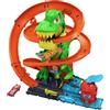 Caserma dei pompieri con dinosauro e pista per auto HOT WHEELS CITY SUPER T-REX