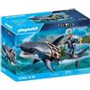 PLAYMOBIL Squalo gigante con bocca mobile e figura di pirata 71793