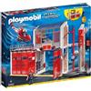 PLAYMOBIL Caserma dei pompieri con allarme sonoro, elicottero e personaggi 9462