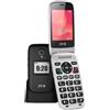 Telefono cellulare a conchiglia per anziani con doppio schermo e base di ricaric
