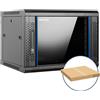 Armadio rack a parete smontato con 2 ventole 19" 9U 600X450MM PRO PHO-2109D