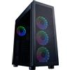 Case gaming ATX mid-tower con vetro temperato, 4 ventole ARGB e USB-C H1-AIR