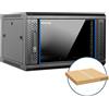 Armadio rack a parete smontato con 2 ventole 19" 6U 600X450MM PRO PHO-2106D