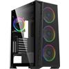 Case gaming per PC con pannello frontale in mesh, ventole ARGB e vetro temperato