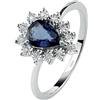 BLISS Anello in oro bianco 18kt con zaffiro e diamanti