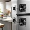 URMONA Chiusura Sicurezza Frigo 2 Pezzi, Serratura Adesiva con Chiave Casa | Adesivo forte, chiave inclusa, installazione rapida, blocco freezer, armadi, finestre, cassetti, protezione casa uso (Nero)