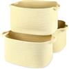 HNYQQL Cesto portaoggetti in corda di cotone,utilizzato per organizzare giocattoli per bambini,cesti regalo,vuoto, portabiancheria per bambini. (colore del grano)