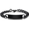 Vnox Bracciale Personalizzato con Nome e Data in Acciaio Inox | Bracciale personalizzabile con incisione, adatto per uso quotidiano, coppia, famiglia, amicizia o persona cara