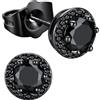 Richsteel Orecchini Uomo Donna Diamante Brillantino Argento S925 Perno | Quadrati & Rotondi, 0.5/1 Carati Zirconi Cubici, Nero Bianco, Ipoallergenici