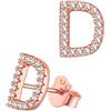Silvora Orecchini Donna 26 Lettere in Argetno Sterling 925 S925 Orecchini Iniziale Nome AAA Zirconi intarsiati Alfabeto dalla A alla Z Minimalista Confezione Regalo Delicato