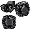 Richsteel Orecchini Uomo Donna Diamante Brillantino Argento S925 Perno | Quadrati & Rotondi, 0.5/1 Carati Zirconi Cubici, Nero Bianco, Ipoallergenici