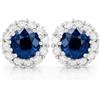 Crystalline Azuria 18ct Placcato Oro Bianco Rotondo Zirkonia Cristalli Orecchini Pendenti Orecchini a Lobo Gioielleria per Donne e Bambina