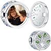 HAPERGNOST Charm Personalizzato in Argento Sterling 925, Ciondolo con Foto e Incisione, Impronte, Forme Cuore, Quadrato e Rotondo, Regalo per Mamma e Figlia, Compatibile con Bracciali e Collane