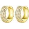 Richsteel Orecchini Uomo Cerchio Argento Oro Diamante Ago in Argento 925 | Larghezza 3/4,5/6 mm, zirconi bianchi saldamente incastonati, impermeabile e ipoallergenico, lucentezza abbagliante
