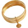 Oxxggkao Bracciale rigido multianello alla con motivi dettagliati monete e delicati motivi a stella Bracciale testurizzato alla per amanti dello stile Bracciale rigido con texture martellata