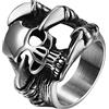 JewelryWe Gioielli Anello da Uomo, Anelli Gotico Teschio Artiglio Carte da Gioco, Poker, Acciaio Inossidabile, Colore Nero Argento (con Borsa Regalo)
