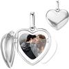 HAPERGNOST Charm Personalizzato in Argento Sterling 925, Ciondolo con Foto e Incisione, Impronte, Forme Cuore, Quadrato e Rotondo, Regalo per Mamma e Figlia, Compatibile con Bracciali e Collane