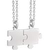 amorili Collana Coppia Puzzle che si Divide a Metà in Acciaio Inox Lucido | Gioiello per Fidanzati e Migliori Amiche | Ciondolo Metà Cuore Amicizia Amore | Idea Regalo per Lei e Lui cll1881b