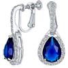 Bling Jewelry Set Di Gioielli Da Sposa 7-15 Ct Stile Vintage Halo Zirconi Cubici AAA CZ Orecchini A Cerchio Con Goccia A Scatto A Goccia A Vite Clip Per Donne Prom Damigella Colori Gemma Placcato Argento Oro
