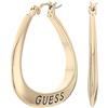 GUESS Orecchini a cerchio con logo ovale piccolo