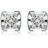 Homxi Orecchini Donna 9 K / 14 K / 18 Kt Oro Bianco 750, Rotondo con Moissanite, Donna Orecchini a Perno Argento