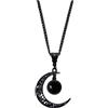Ticome Collana con ciondolo a forma di luna, in stile gotico, in lega, stile punk, regalo personalizzato per donne/ragazze