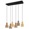 Trio Leuchten Lampada a sospensione Agudo 319400617, metallo nero opaco, paralume in metallo caffè/beige/tortora, escluso 6 x E27