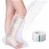 XIJEQOW Set 9 Pezzi Copertura Impermeabile Gamba (8 Copri Gesso Gamba 48cm + 1 Nastro Impermeabile 2.5cm) Protezione per Doccia e Bagno, Coprigesso Riutilizzabile per Ferite, Bende e Post-Operatorio