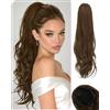 Sofeiyan Extension Coda di Cavallo,55 cm Coda di Cavallo con Coulisse | Marrone Muschio Posticcio Coda di Cavallo Lunga,Sintetica Coda Finta Capelli per Donne Quotidiano Invitati al Matrimonio
