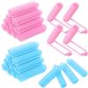 EJRUP 28 Pezzi Bigodini Morbidi Dormire,Morbida, Bigodini,per Acconciature,Bigodini in Spugna,per Boccoli Senza Calore,Grandi Ricci, Capelli Lunghi,para Donne, Ragazze, Bambini,Rosa e Blu