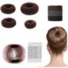 DUFYOC 40 Pezzi Kit Chignon Bambina Danza Classica, Retina per Capelli Chignon Invisibile con 10 Retine, 4 Ciambella per Chignon, 20 Forcine e 6 Elastici, Accessori Capelli per Danza e Pattinaggio, Marrone