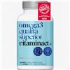 Vitaminact Omega 3-500 Capsule - 2000mg Di Olio Di Pesce Purissimo per Dose In Forma Trigliceride (TG) - 600mg di EPA e DHA per Dose - Con Vitamina E - Confezionato in Italia.