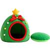 Jahuanoo Letto per cani ad albero di Natale Casa semi chiusa lavabile calda e carina | Rifugio per Gatto da Interno Riposo, , sonno ogni giorno in camera, negozio di animali, sul balcone e in soggiorno