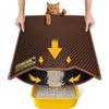 Conlun Tappetino Lettiera Gatto 58x42cm, Doppio Strato, Impermeabile, Resistente all'Uro, Lavabile, Antiscivolo Tappeto per Lettiera Gatto, Marrone