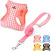 OFFCUP Pettorina per Cani Gatti con Guinzaglio Set Traspirante Imbracatura | per Cani Piccoli Pettorina Step-in Regolabile Riflettente Morbida Imbottito Anti-Strappo, Rosa, L, Air Mesh