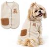 Ranphy Gilet per cani in pile con toppa a orso e bottoni automatici, per | Morbido pile felpato, pratica tasca, facile chiusura a scatto, relax interno e passeggiate con clima fresco