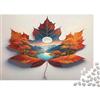 6N2X9A4S Foglia d'Acero Panorama Lago Puzzle 1000 Pezzi Carta per Adulti Paesaggio Autunnale Puzzle per Famiglia Relax Decorazione Regalo 38x26cm/1000pcs