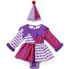 Lito Angels Costume da Clown Bimba Pagliaccetto Carnevale, 0-18 Mesi | Bottoni al Cavallo, Festa di Halloween, Costume Arlecchino Giullare del Circo con Cappello, Primo Compleanno, Gioco di Ruolo