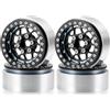 MORLORDY 4PCS RC 1.9 Beadlock Ruote in Lega di Alluminio 1.9 Ruota Mozzi Cerchi per Scala 1/10 RC Crawler Car SCX10 SCX10 II 90046 SCX10 III AXI03007 D90 TRX4 CC01 Aggiornamenti - Nero e Titanio