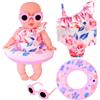 YAJIMAOY Set da Nuoto per Bambole con Costume da Bagno per Bambole, Occhiali da Sole Bambola Rosa, Anello per Il Nuoto Bambolotto, Costumi da Bagno per Bambole 35-45 cm, Accessori per Bambole (A)