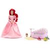 Disney Store Official Set bagno bambola Ariel, 40 cm | Bambola snodabile di Ariel con vasca a conchiglia, Flounder, Sebastian e accessori da bagno, ideale da regalare e per giocare