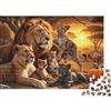6N2X9A4S Famiglia di Leoni Africani Puzzle 1000 Pezzi Carta per Adulti Savana al Tramonto Puzzle per Famiglia Rilassante Casa Regalo 38x26cm/1000pcs