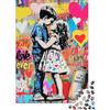 1M6T7B2K Coppia che si abbraccia stile graffiti Puzzle 1000 Pezzi Carta Gioco di Puzzle 1000 Pezzi Arte Pop Colorata Relax Concentrazione Famiglia Regalo Casa 38x26cm/1000pcs