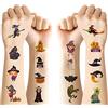 ACWOO Tatuaggi Temporanei per Bambini, 10 Fogli Adesivi Tatuaggi di Halloween, Halloween Impermeabile Temporaneo Tattoos per Bambini Compleanno Regalo Festa di Halloween Cosplay Decorazion
